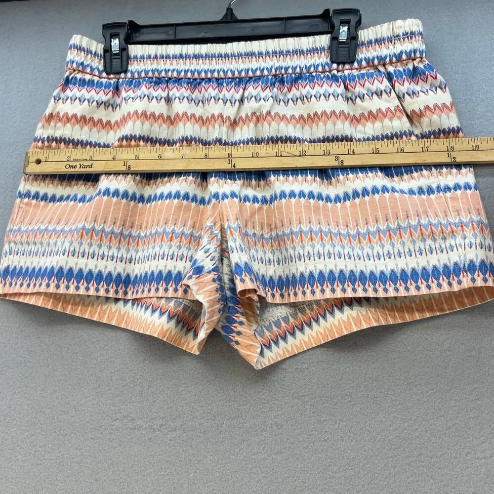 J. Crew Women's Shorts Size 10 Linen Blend Geometric Print Preppy - Picture 3 of 11